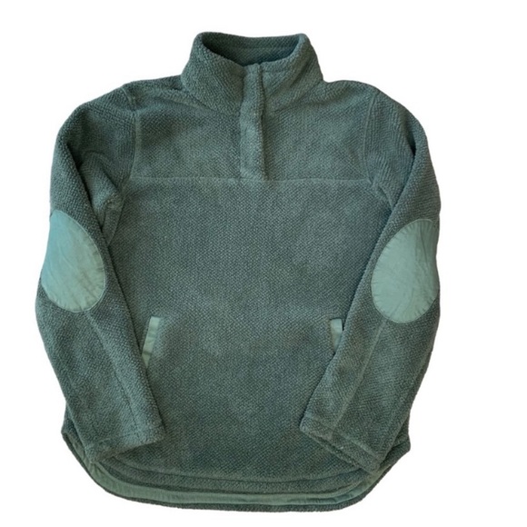 Thread + Supply Fleece Quarter Snap Mock Neck Pullover Olive Green Extra Small - Picture 5 of 11